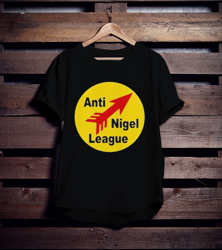 Anti Nigel League Red Arrow Emblem Yellow Circle T-Shirt