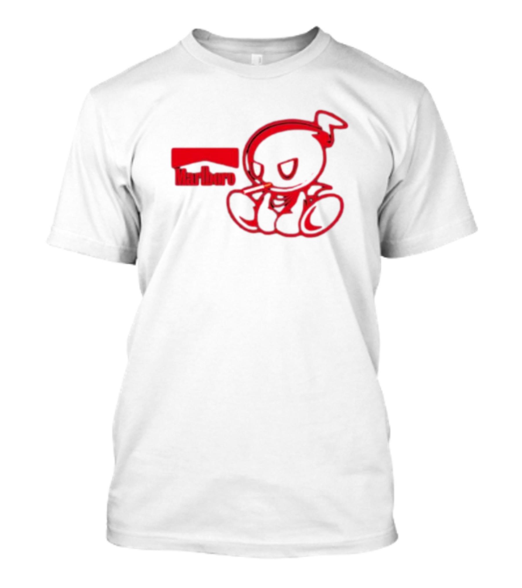 Chao Marlboro Logo Smoking Character T-Shirt