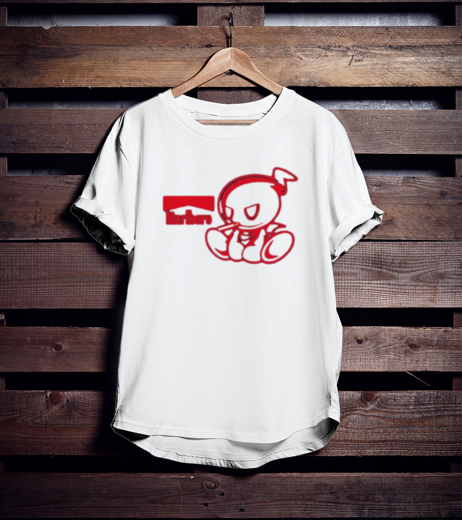 Chao Marlboro Logo Smoking Character T-Shirt
