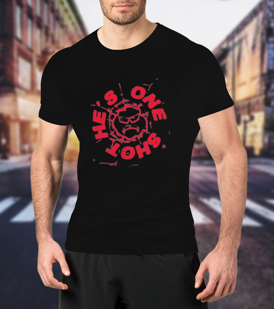 Dr Disrespect He's One Shot Cracked Red Text And Iconic Face T-Shirt