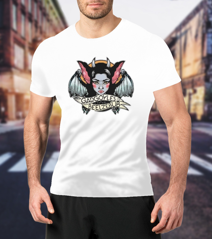 Gargoyles Of Beelzebub Gothic Demon Woman With Wings And Horns T-Shirt