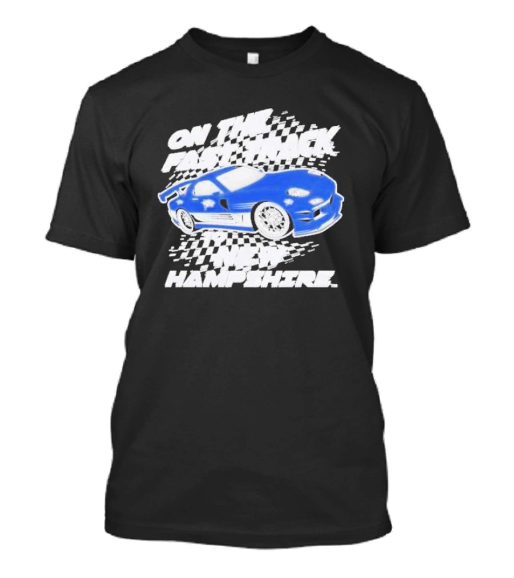 On The Fast Track New Hampshire Wildcats Racing Car T-Shirt