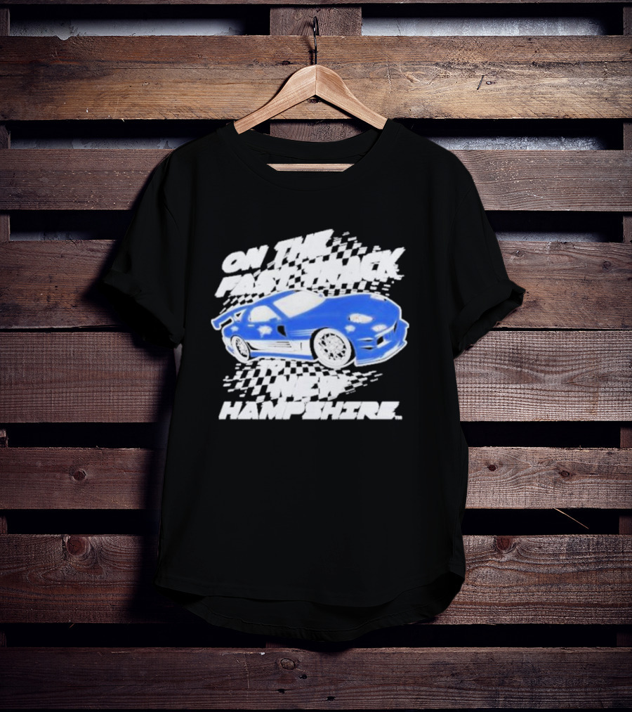 On The Fast Track New Hampshire Wildcats Racing Car T-Shirt