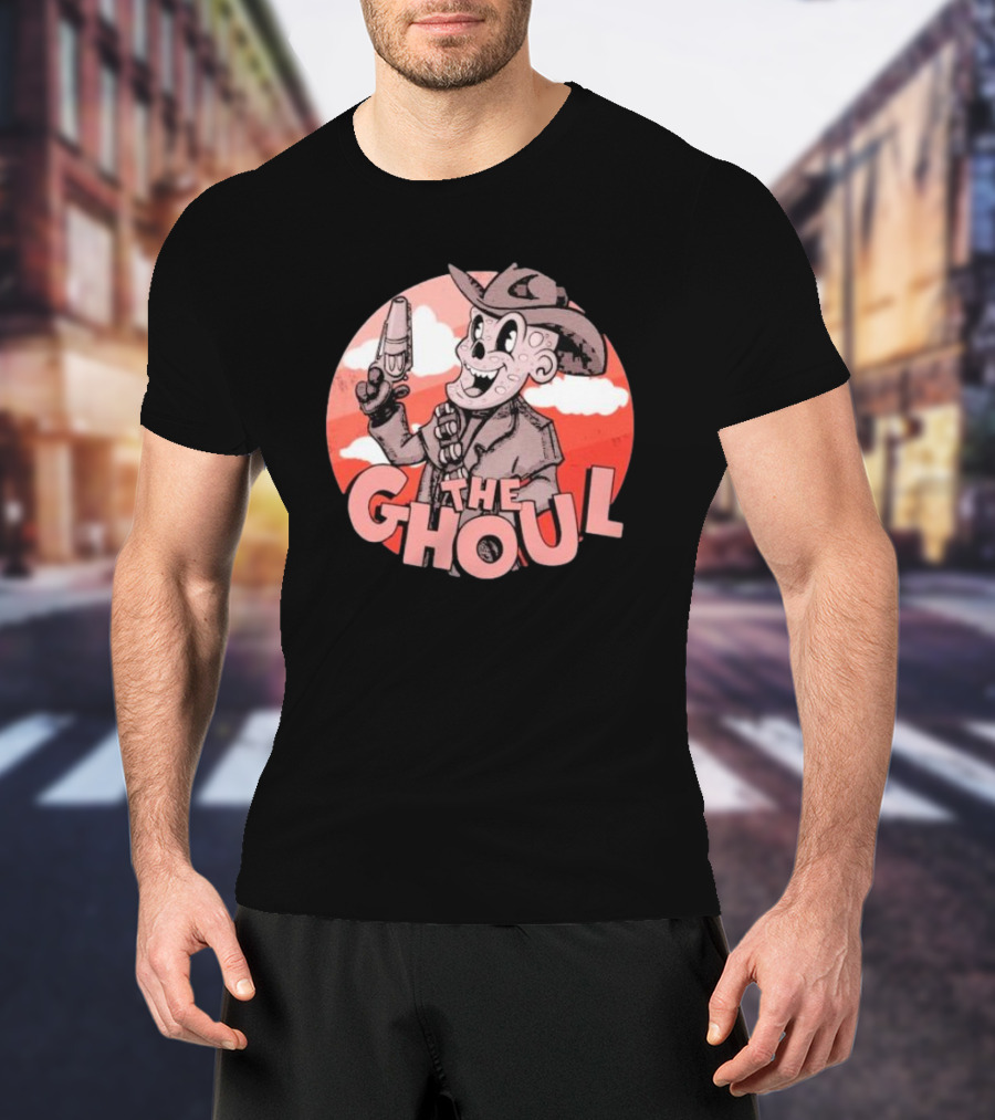The Ghoul Rubber Hose Style Cowboy Character With Gun In Hand T-Shirt