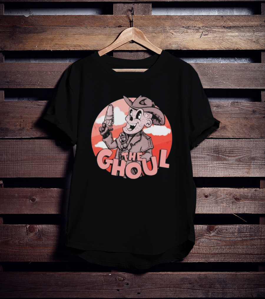 The Ghoul Rubber Hose Style Cowboy Character With Gun In Hand T-Shirt