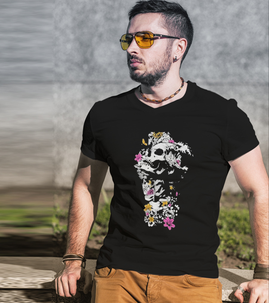 Sullivan King Skull Wave Floral Fusion T-Shirt