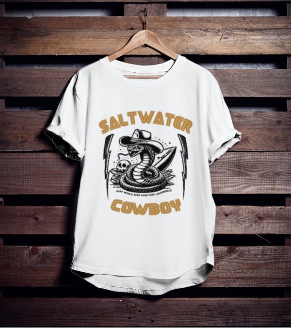 Saltwater Cowboy Surf World Surf Shop Fort Lauderdale T-Shirt