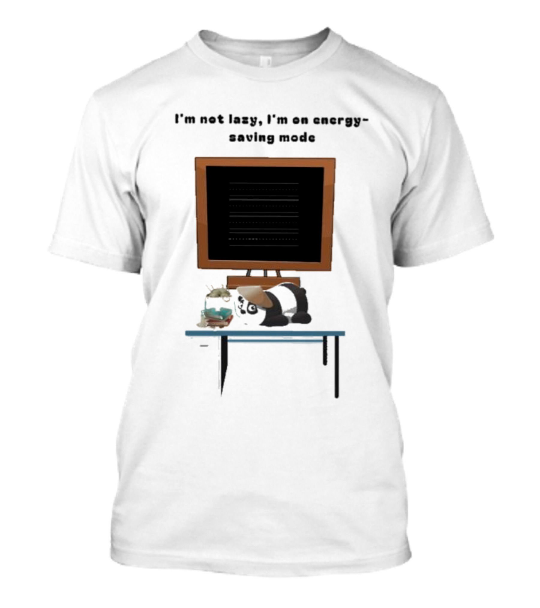 I’m Not Lazy I’m On Energy Saving Mode Cat Relaxing By Television T-Shirt