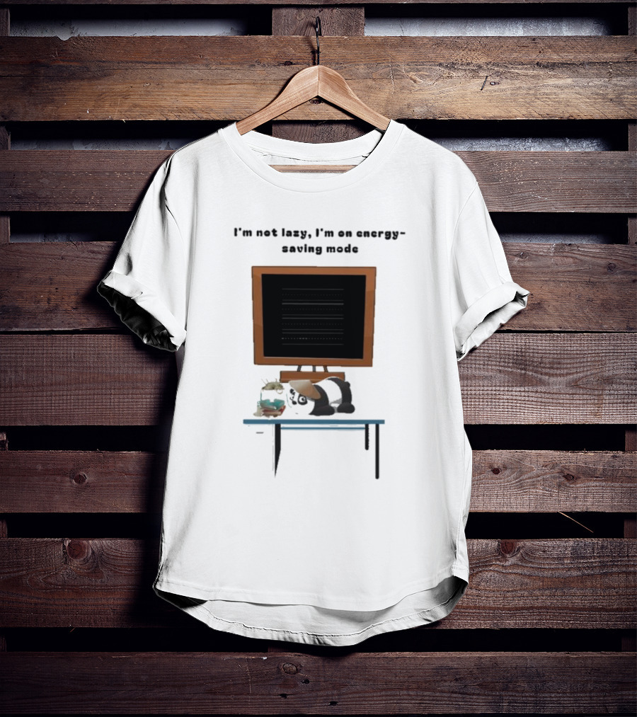 I’m Not Lazy I’m On Energy Saving Mode Cat Relaxing By Television T-Shirt