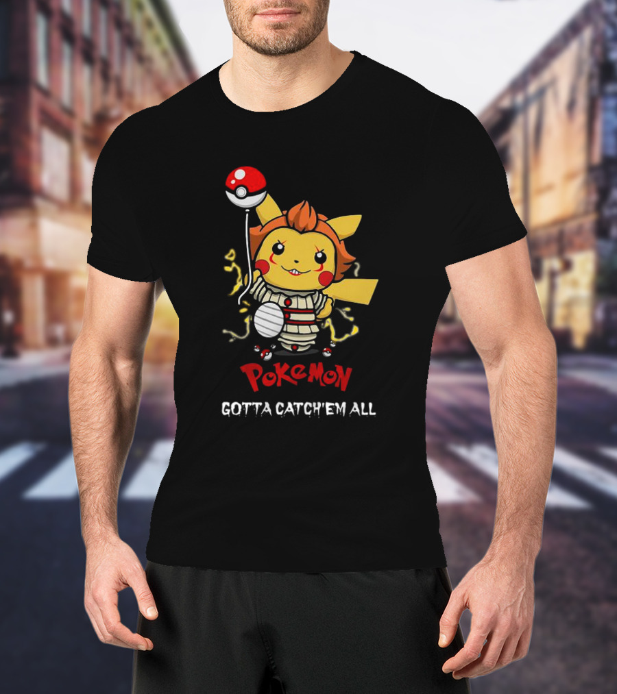Pikachu Pennywise Pokemon Gotta Catch'em All Balloon Mashup T-Shirt