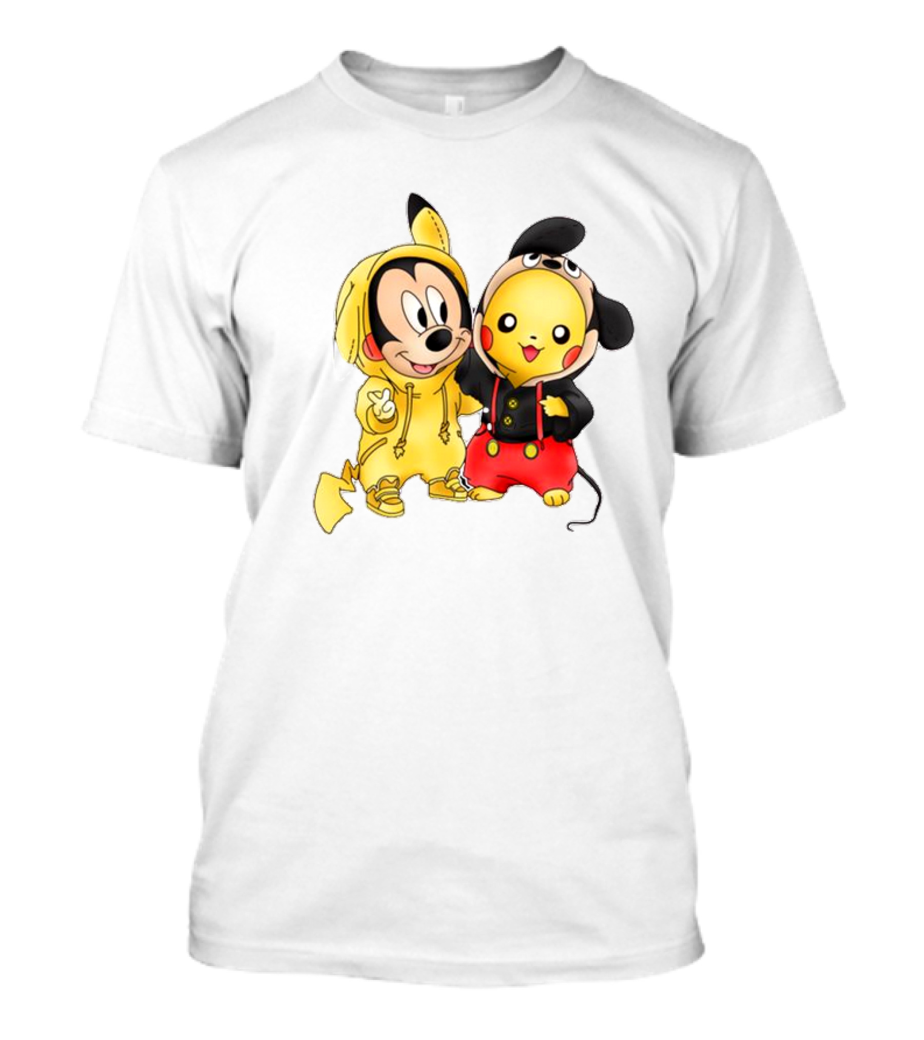 Pikachu Pokemon Mickey Mouse Crossover Fan T-Shirt