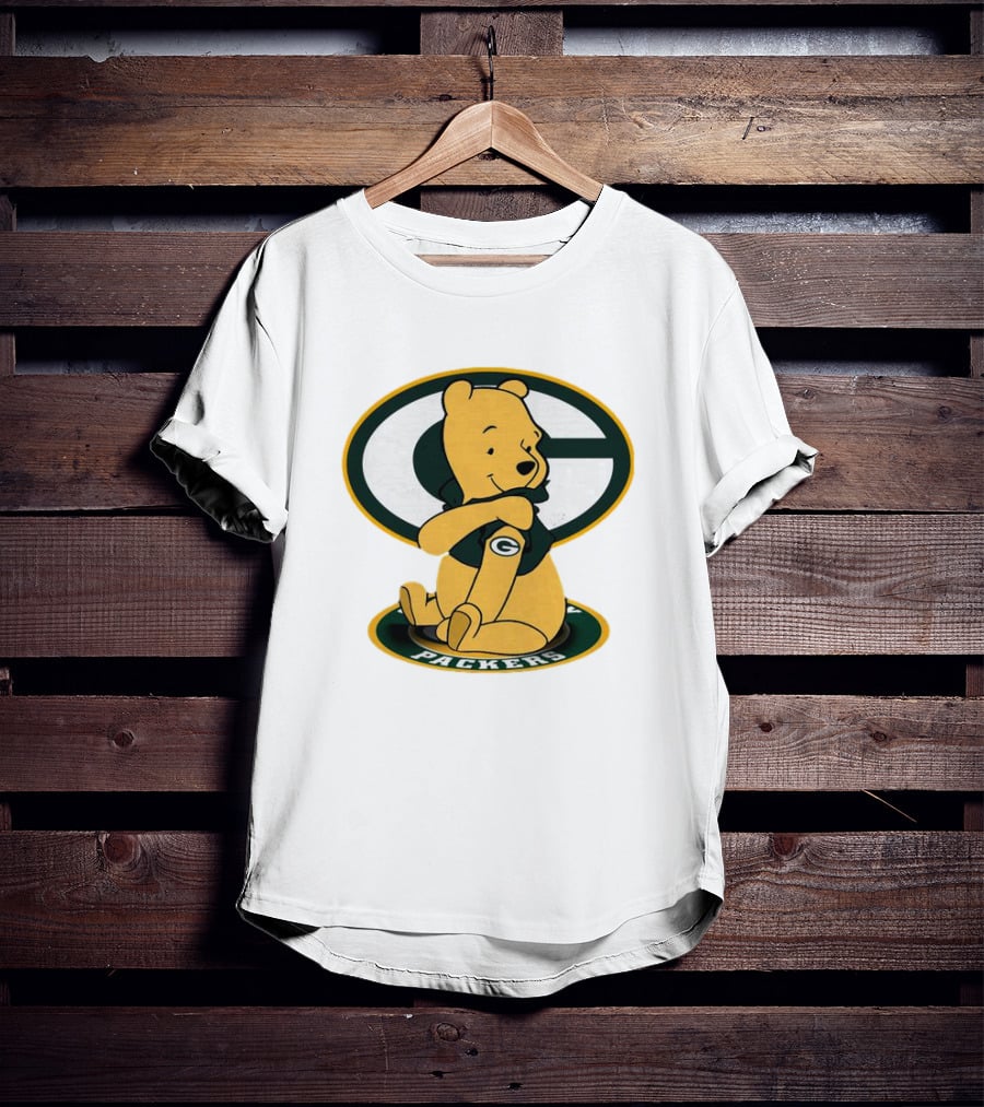 Pooh Green Bay Packers Logo Tattoo T-Shirt