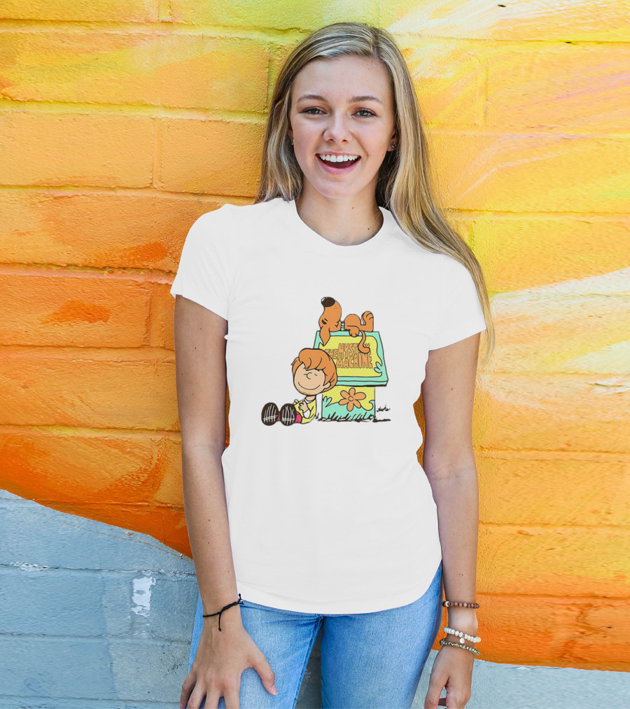 Scooby Doo And Shaggy Rogers Snoopy Style Mystery Machine T-Shirt