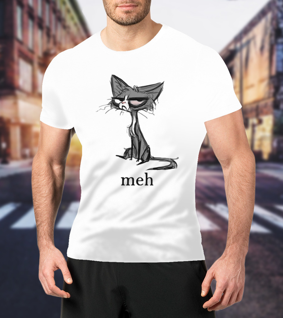 Siamese Cat Meh Expression Dark Mood T-Shirt