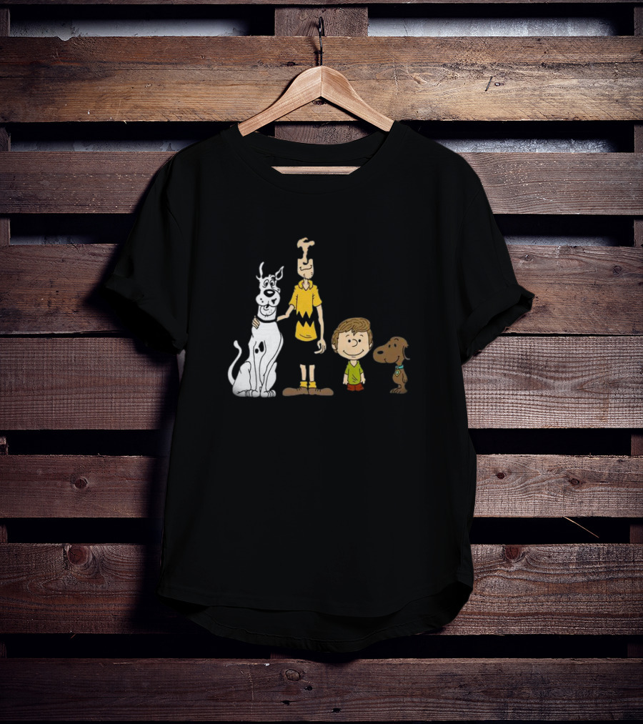 Snoopy Charlie Brown Scooby-Doo Shaggy Rogers Mashup T-Shirt