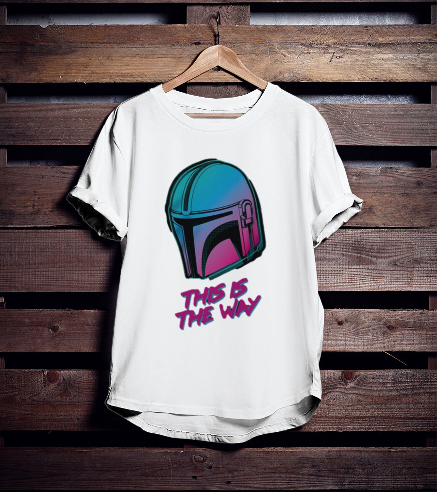 Star Wars The Mandalorian Helmet This Is The Way Neon T-Shirt