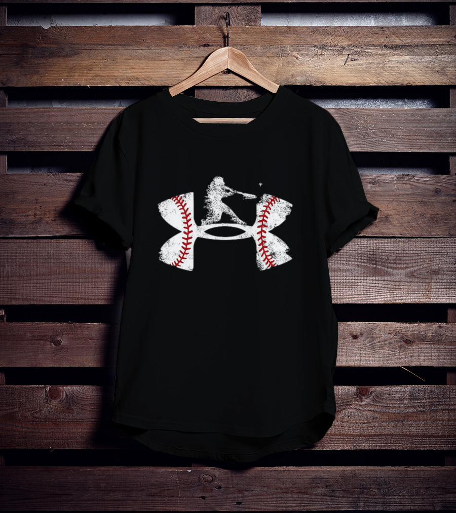 Under Armour Baseball Player Silhouette Logo With Stitching T-Shirt