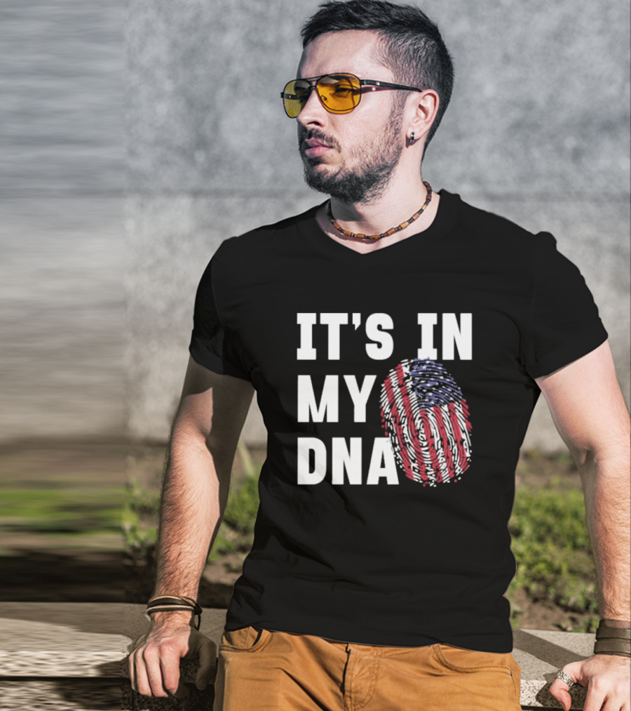 IT'S IN MY DNA American Flag Fingerprint T-Shirt