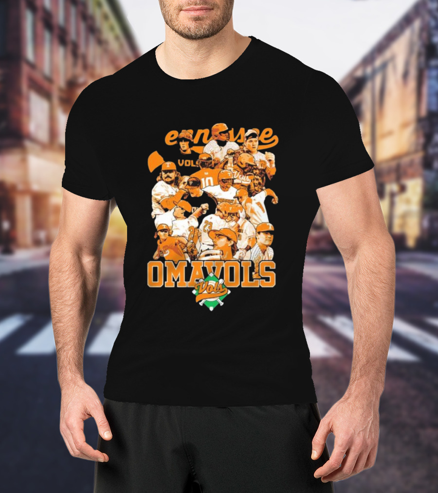 Tennessee Volunteers Omavols Baseball Players Collage T-Shirt