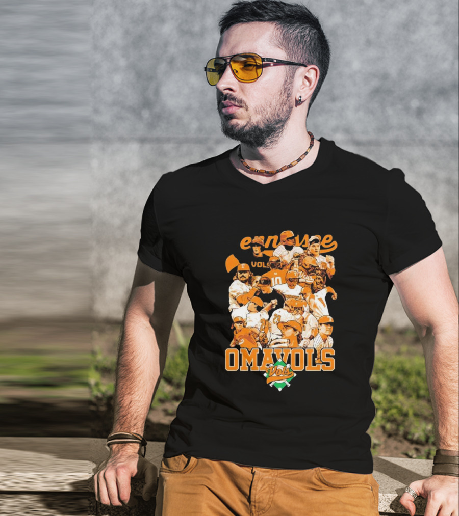 Tennessee Volunteers Omavols Baseball Players Collage T-Shirt