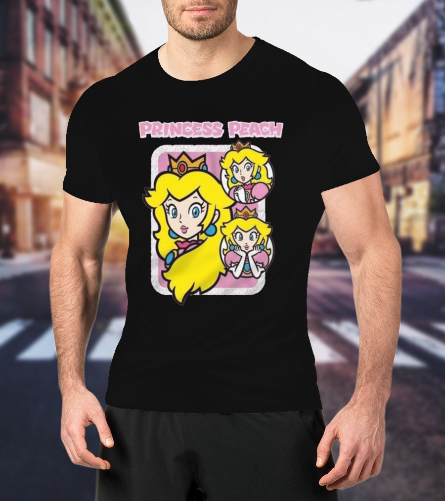 Princess Peach Glitter Super Mario T-Shirt