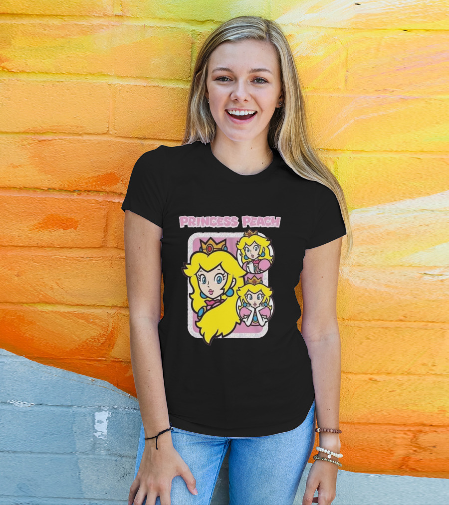 Princess Peach Glitter Super Mario T-Shirt