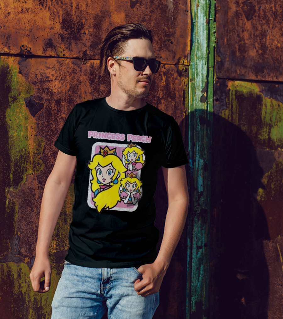 Princess Peach Glitter Super Mario T-Shirt