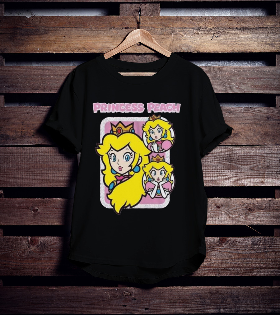 Princess Peach Glitter Super Mario T-Shirt