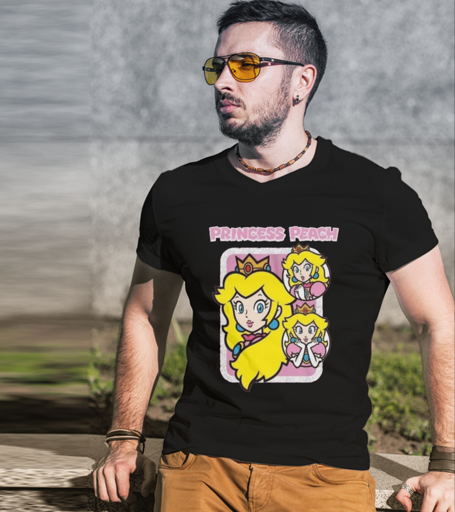 Princess Peach Glitter Super Mario T-Shirt
