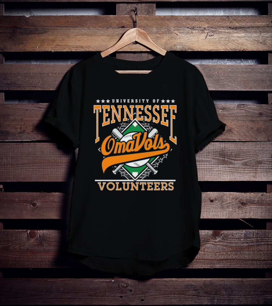 University Of Tennessee OmaVols Volunteers Baseball Throwback T-Shirt