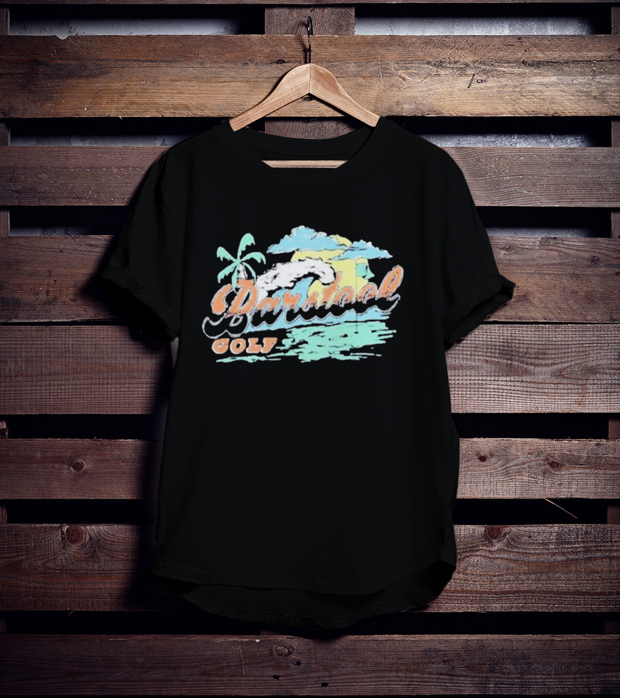 Golf Beach Wave Palm Tree Ocean Sunset T-Shirt