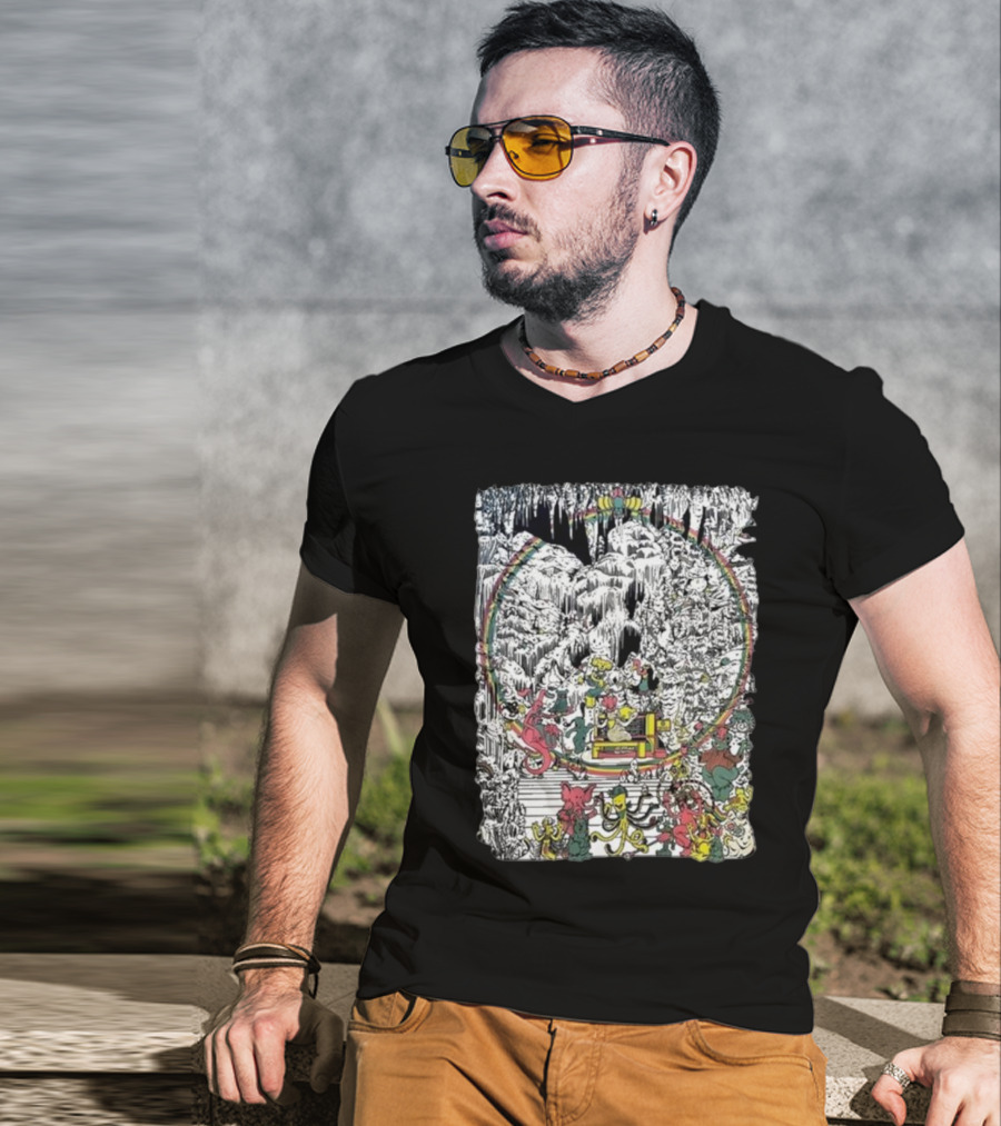 Brian Blomerth Sprinkle’s Glow Mineralogy Psychedelic Cavern Creatures And Vibrant Cosmic Scenes T-Shirt