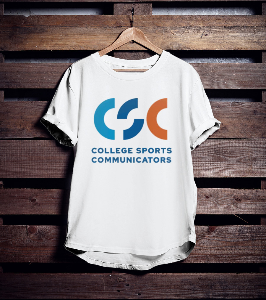 CSC College Sports Communicators Blue Orange T-Shirt
