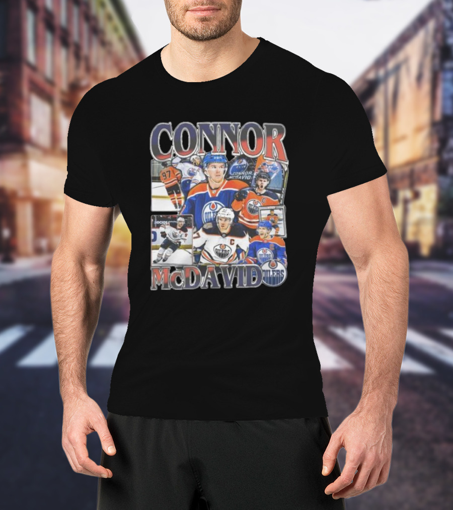 Connor McDavid Edmonton Oilers MVP Player 97 Hockey Images T-Shirt
