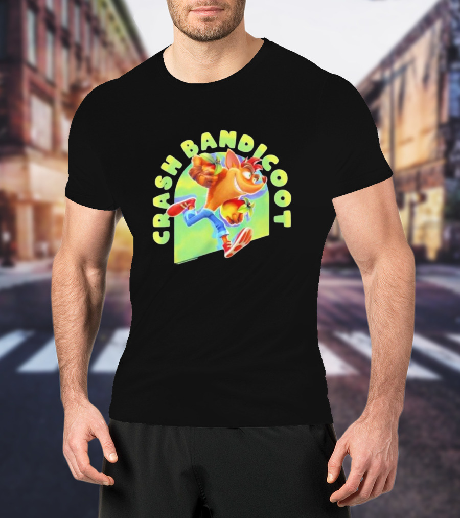 Crash Bandicoot Iconic Character Action Pose Rumble T-Shirt