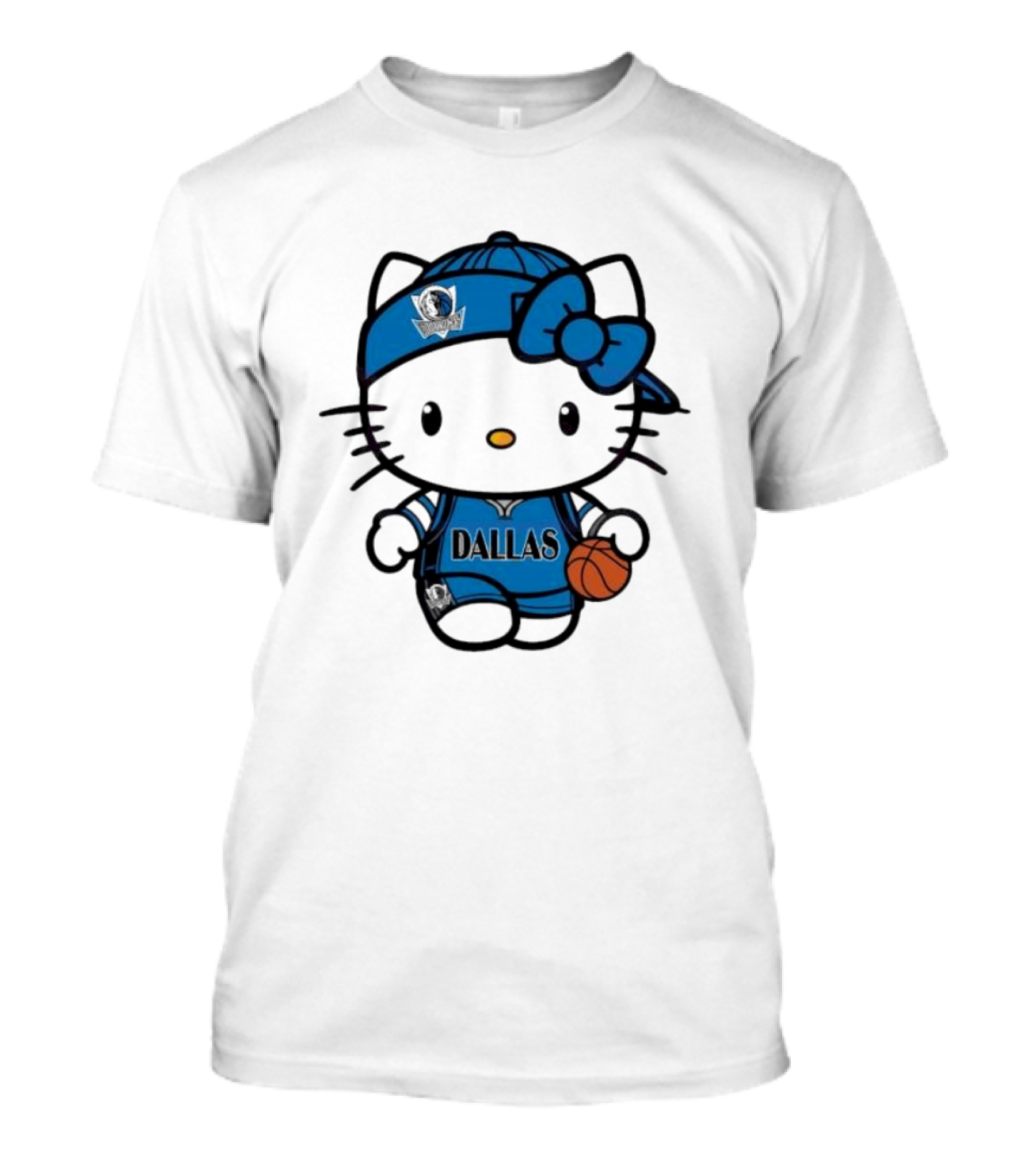 Dallas Mavericks Hello Kitty Basketball Team Spirit T-Shirt