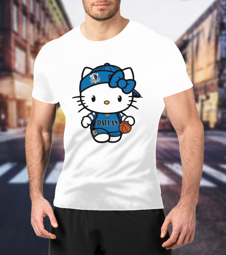 Dallas Mavericks Hello Kitty Basketball Team Spirit T-Shirt