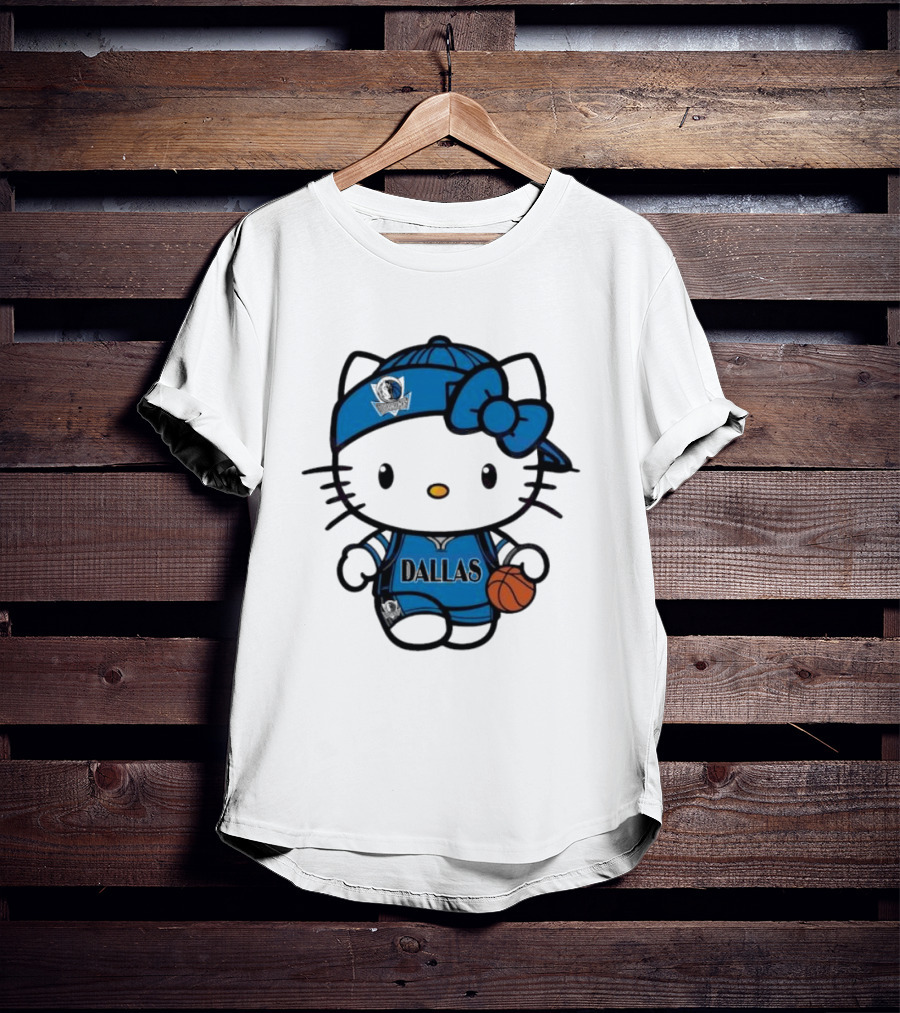 Dallas Mavericks Hello Kitty Basketball Team Spirit T-Shirt
