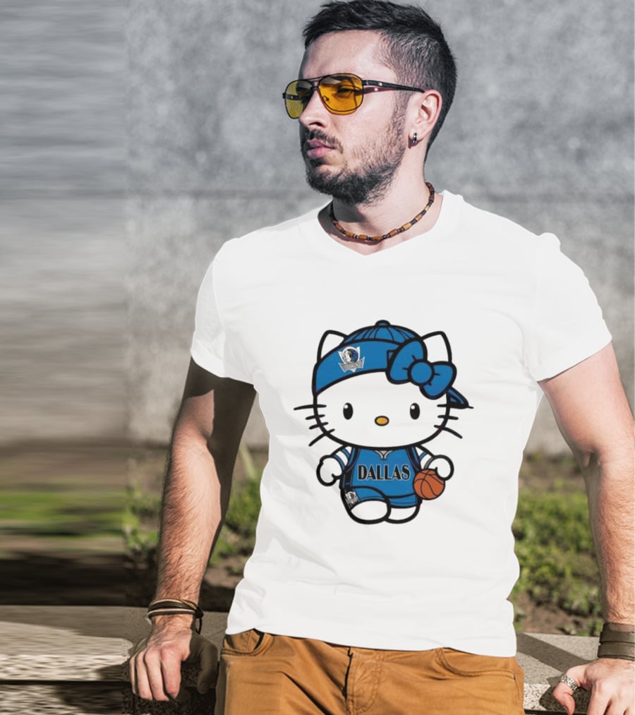 Dallas Mavericks Hello Kitty Basketball Team Spirit T-Shirt