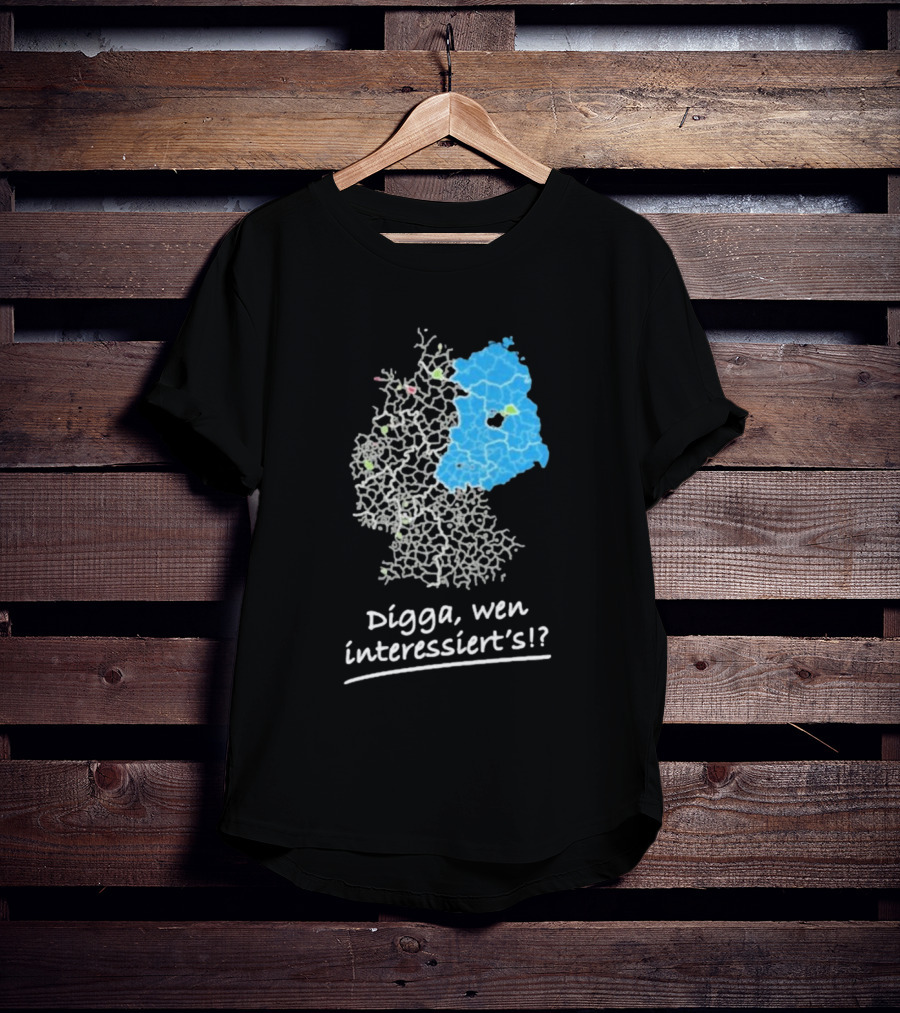 Digga Wen Interessiert Map Outline Blue Highlight T-Shirt