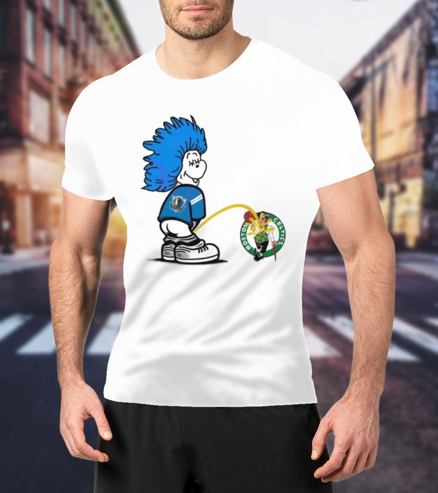 Dr Seuss Thing One Dallas Mavericks Urine On Boston Celtics T-Shirt