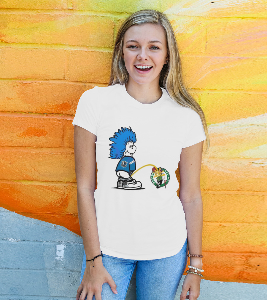 Dr Seuss Thing One Dallas Mavericks Urine On Boston Celtics T-Shirt