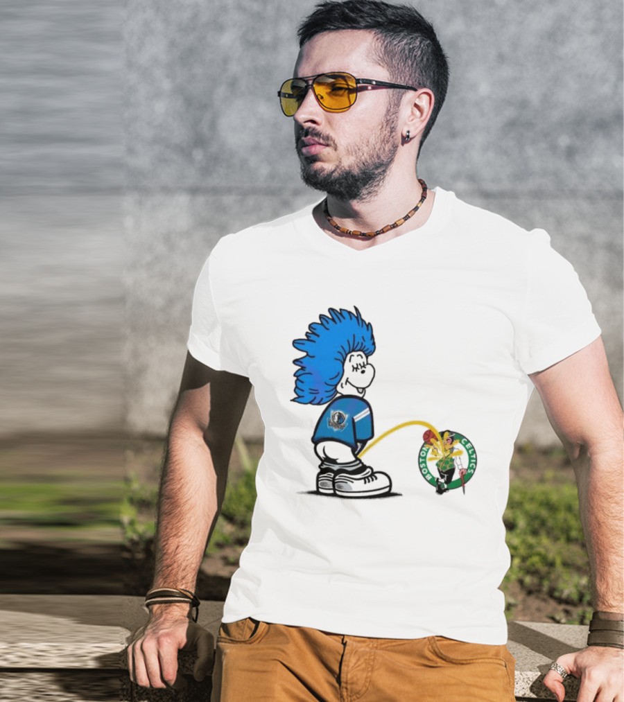 Dr Seuss Thing One Dallas Mavericks Urine On Boston Celtics T-Shirt
