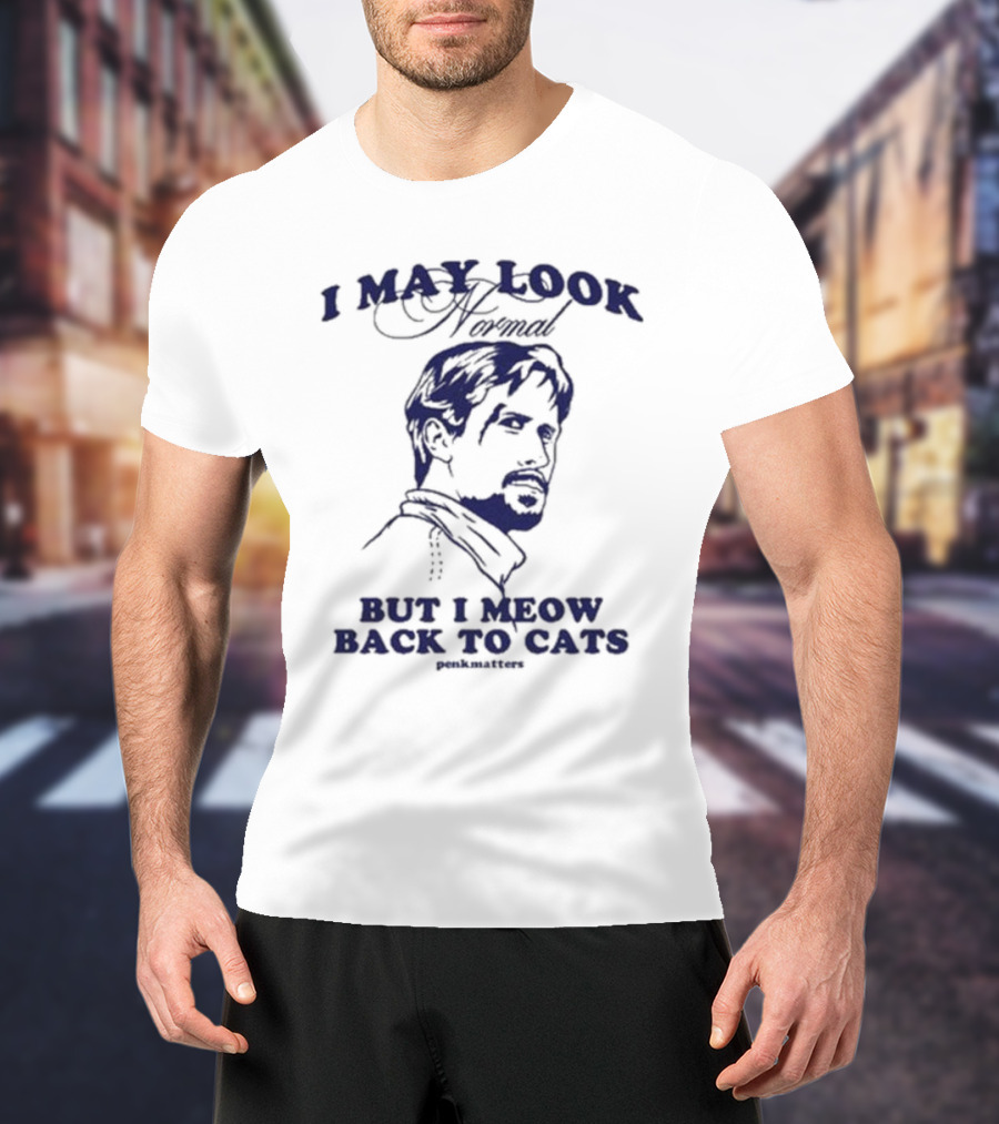 I May Look Normal But I Meow Back To Cats Portrait T-Shirt