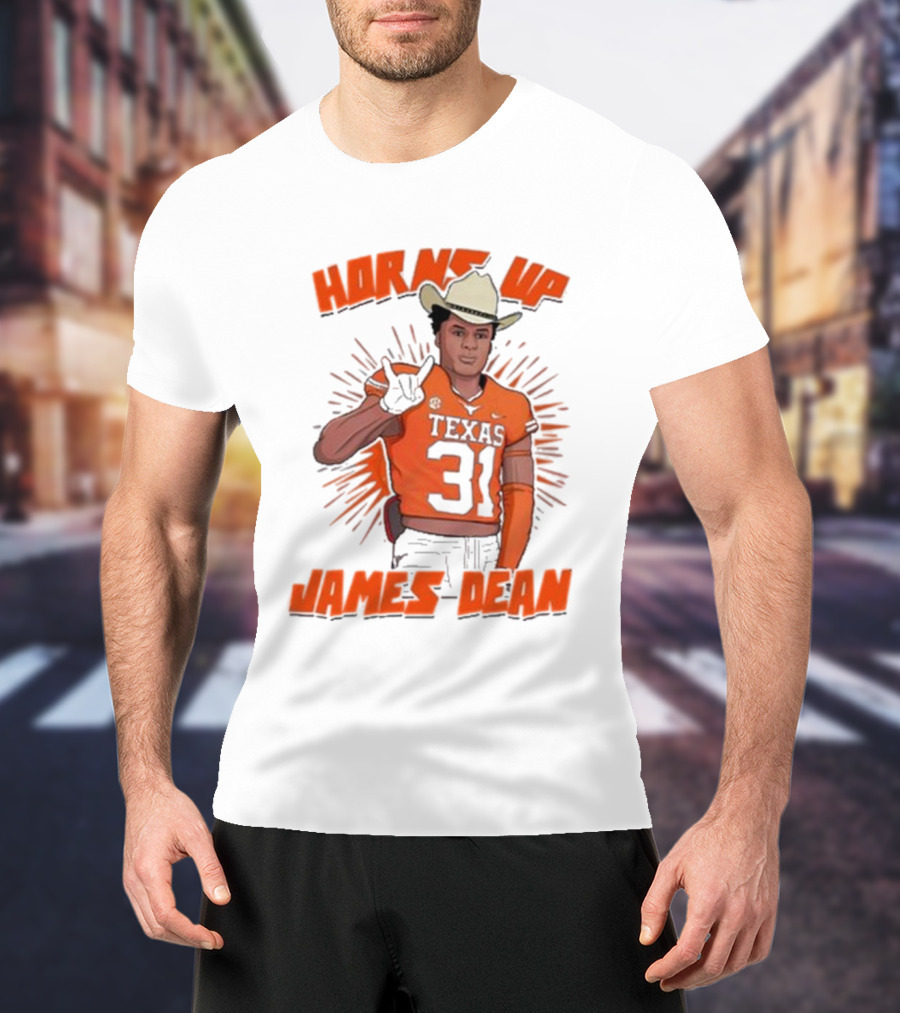 Horns Up Texas 31 Cowboy James Dean T-Shirt
