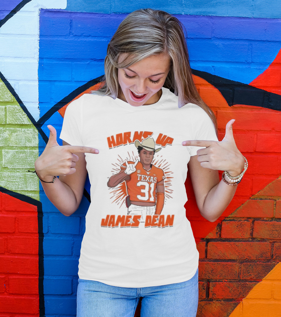 Horns Up Texas 31 Cowboy James Dean T-Shirt
