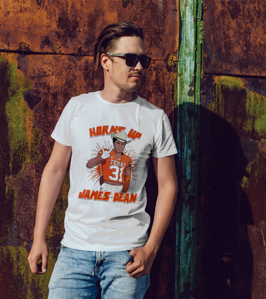 Horns Up Texas 31 Cowboy James Dean T-Shirt