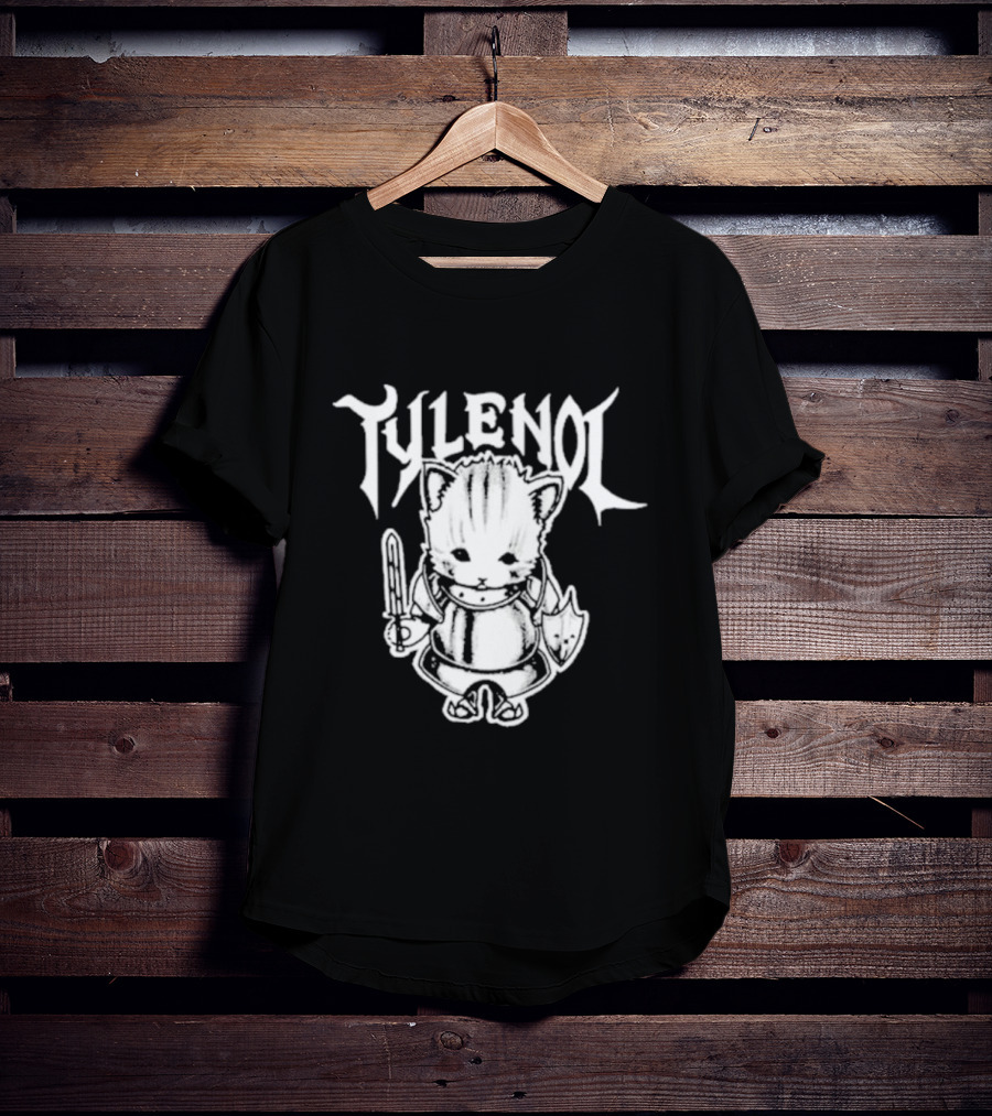 Tylenol Knight Cat Holding Sword And Shield By K45ink T-Shirt