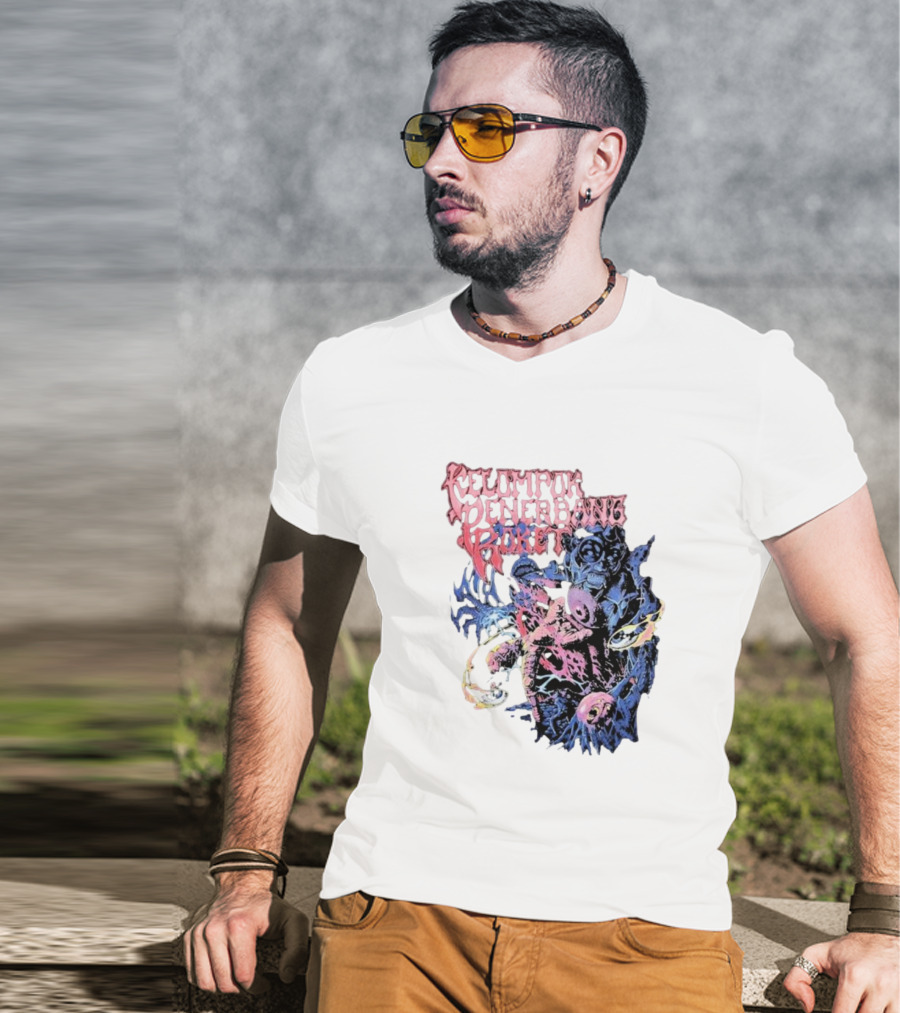 Kelompok Penerbang Roket Space Rage Psychedelic Monster T-Shirt