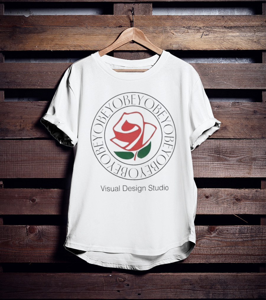 OBEY Red Rose Visual Design Studio T-Shirt